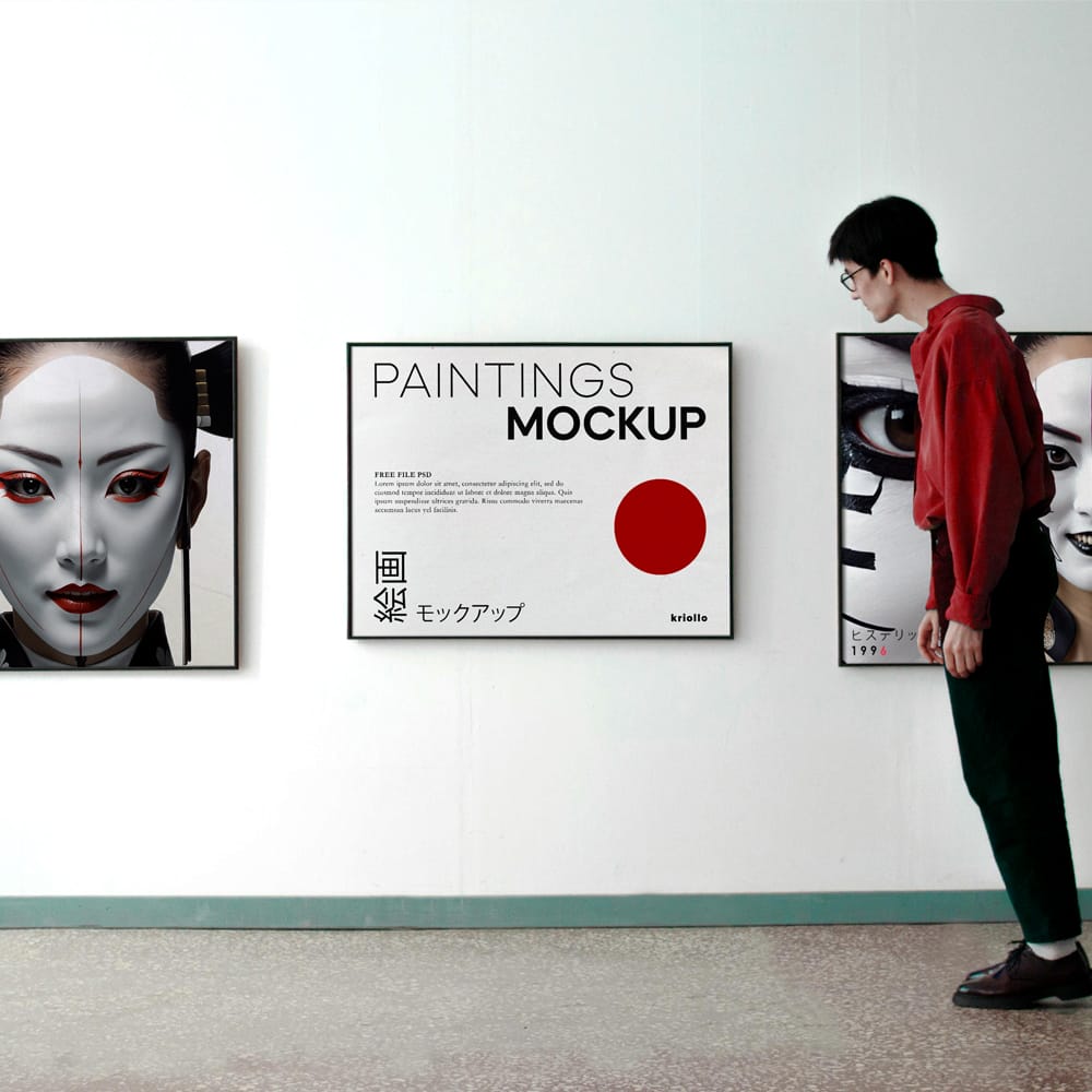 Free Painting Poster Mockup PSD