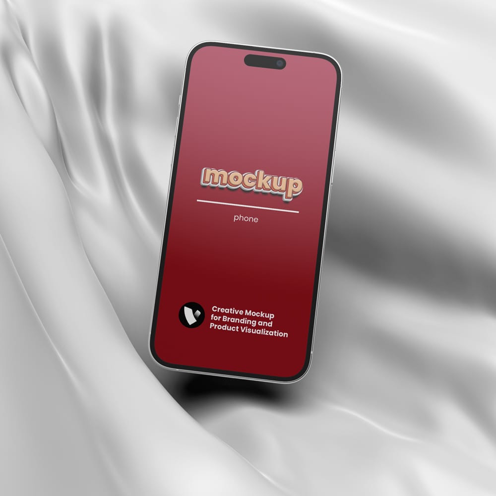 Free Phone Mockup on the Fabric PSD