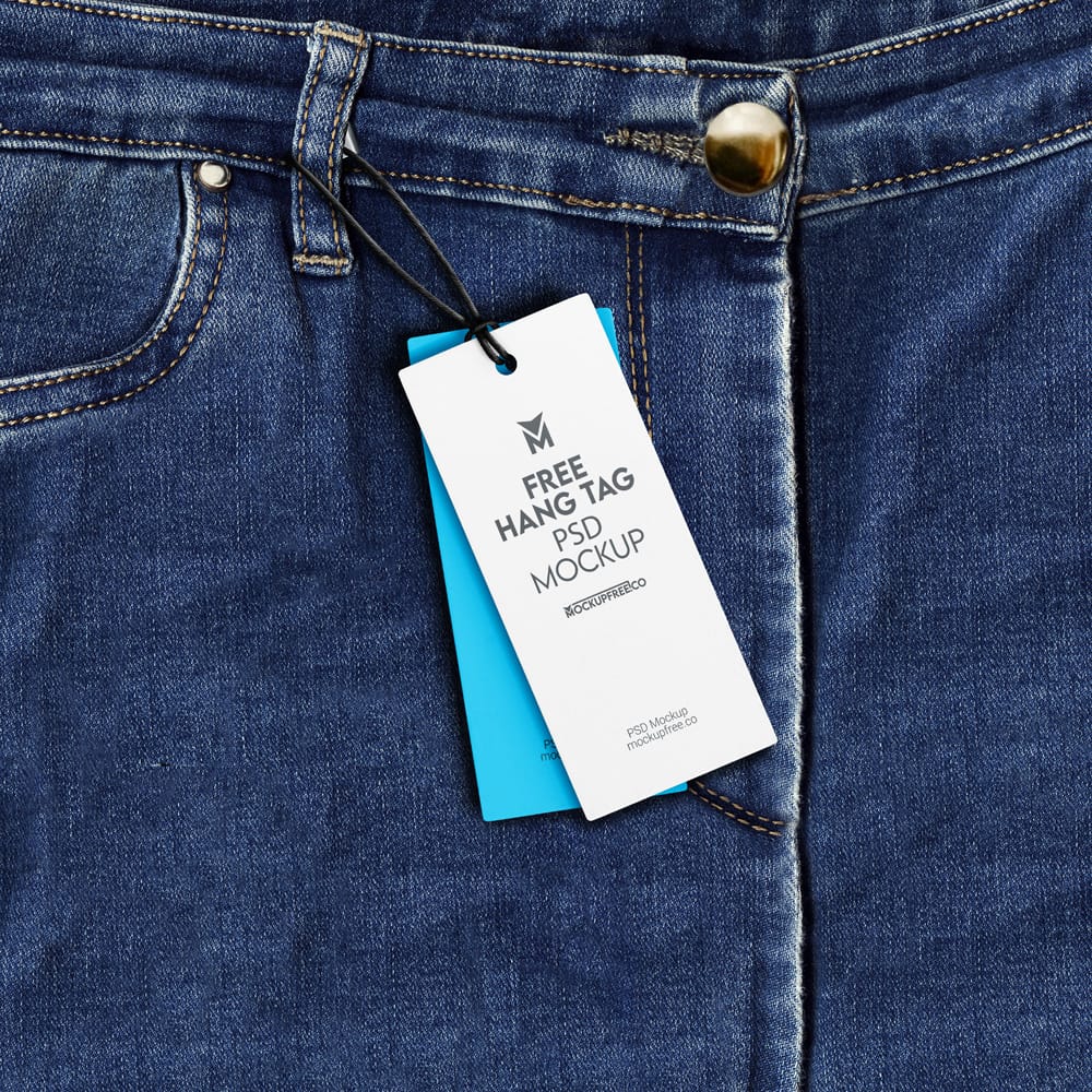 Free Realistic Hang Tag Mockup PSD