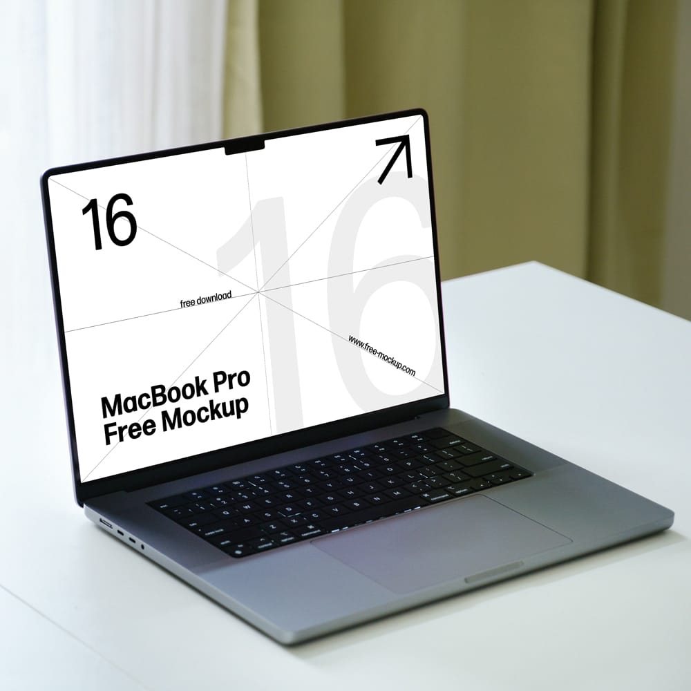 Free Realistic MacBook Pro Mockup PSD