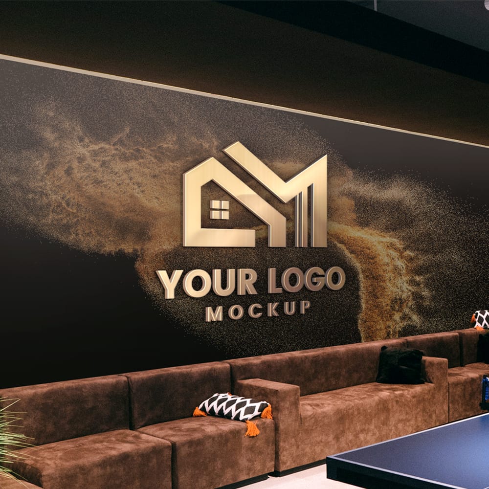 Free Realistic Modern Office Logo Mockup PSD