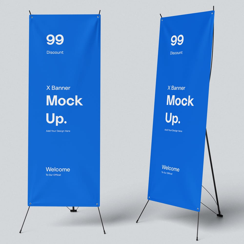 Free Realistic X Banner Mockup PSD