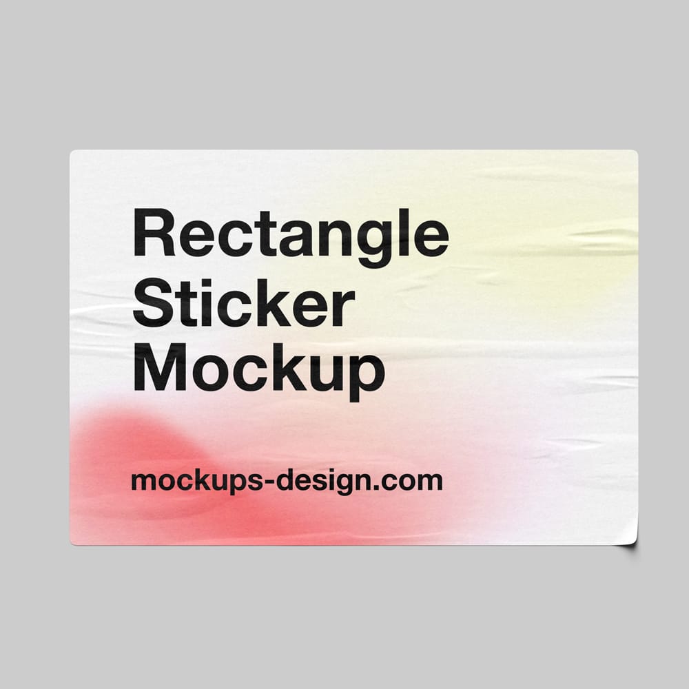 Free Rectangle Sticker Mockups PSD