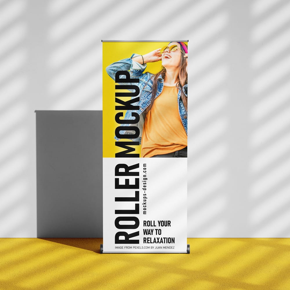 Free Roller Banner Mockup PSD