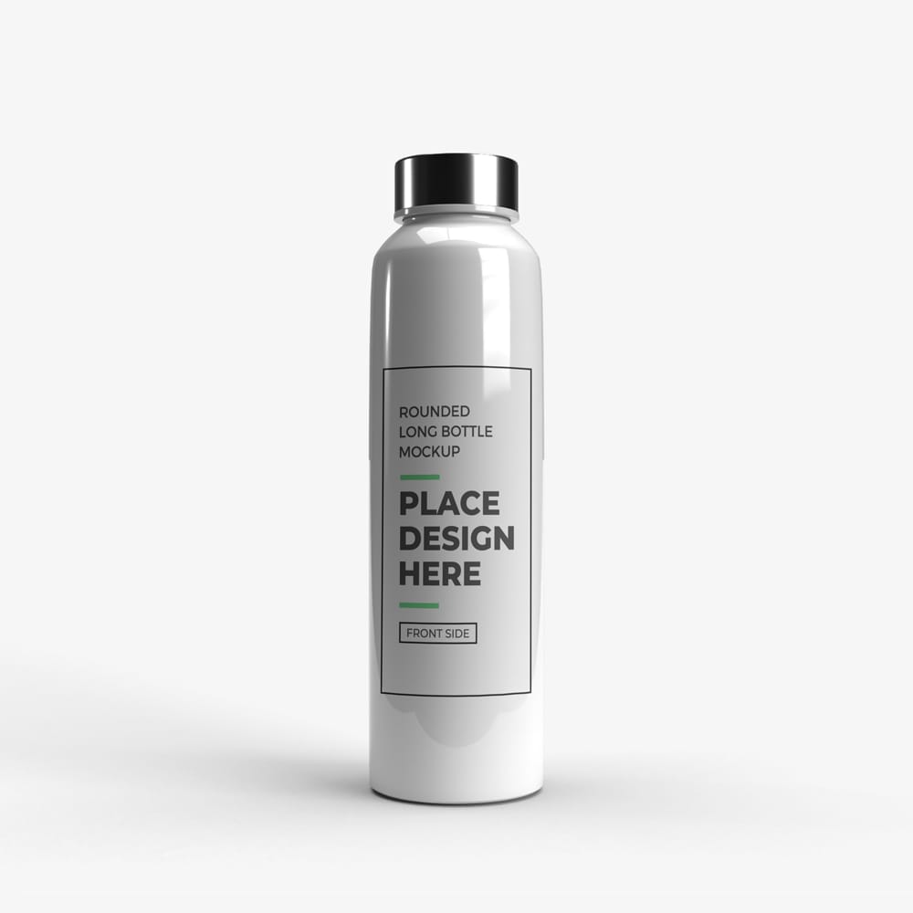 Free Rounded Long Bottle Mockup PSD