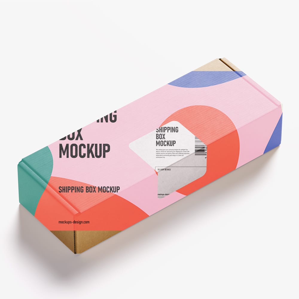 Free Shipping Box Mockup Template PSD