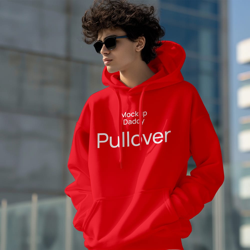 Free Smart Boy Modelling Hoodie Mockup PSD