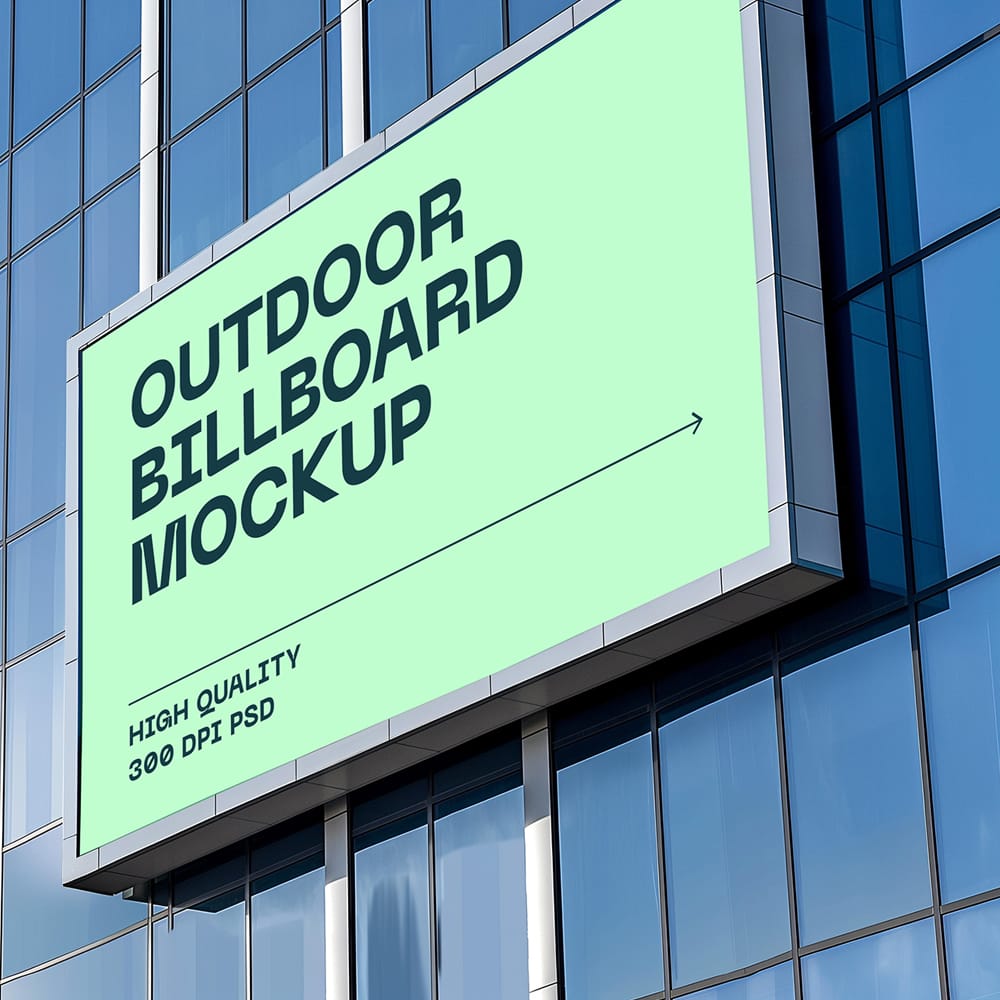 Free Street Smart Building Signage Mockup PSD