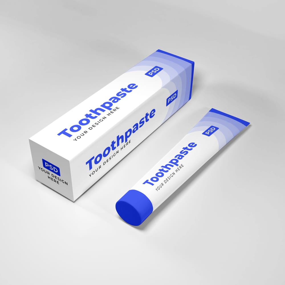 Free Toothpaste Packaging Mockup Template PSD