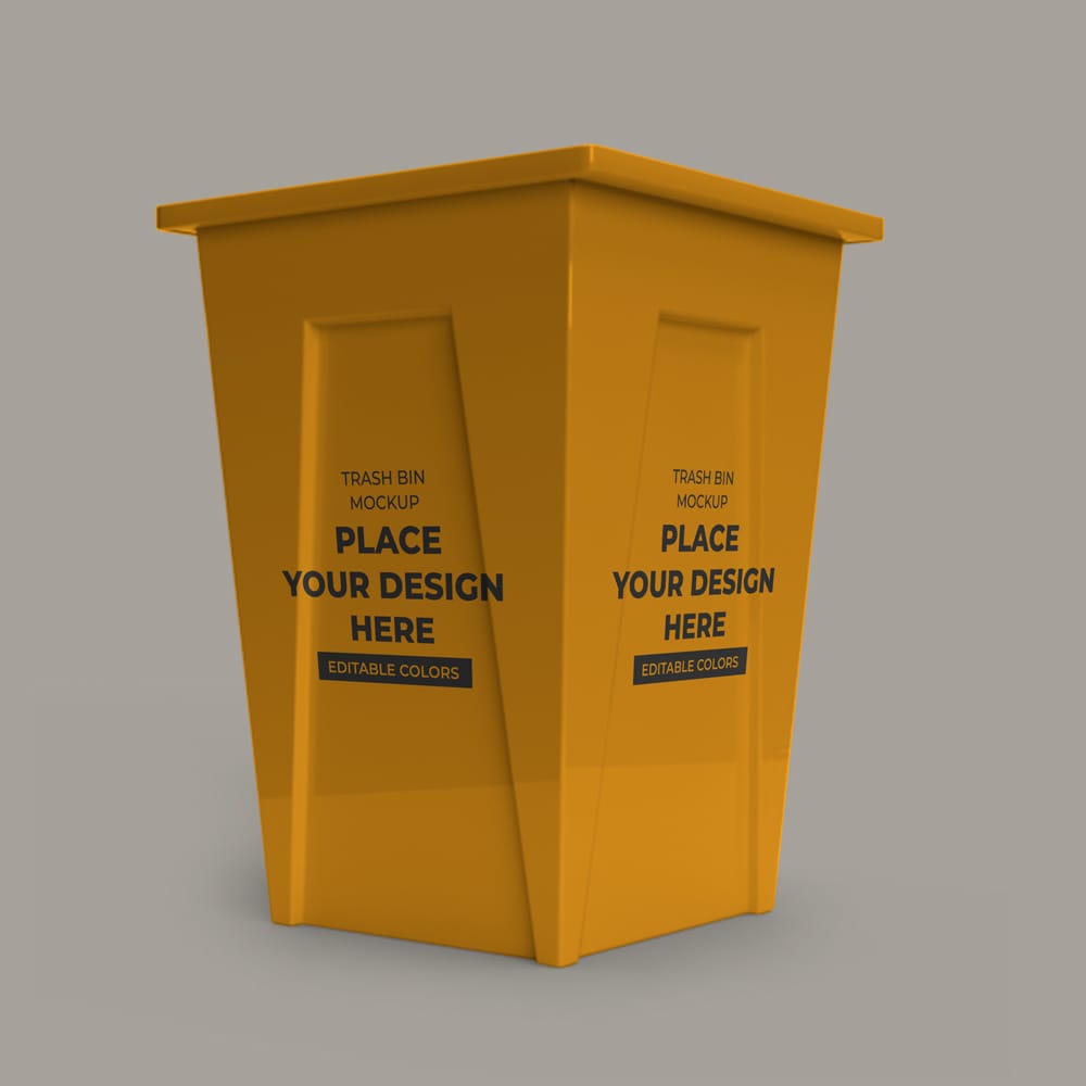 Free Trash Bin Mockup PSD