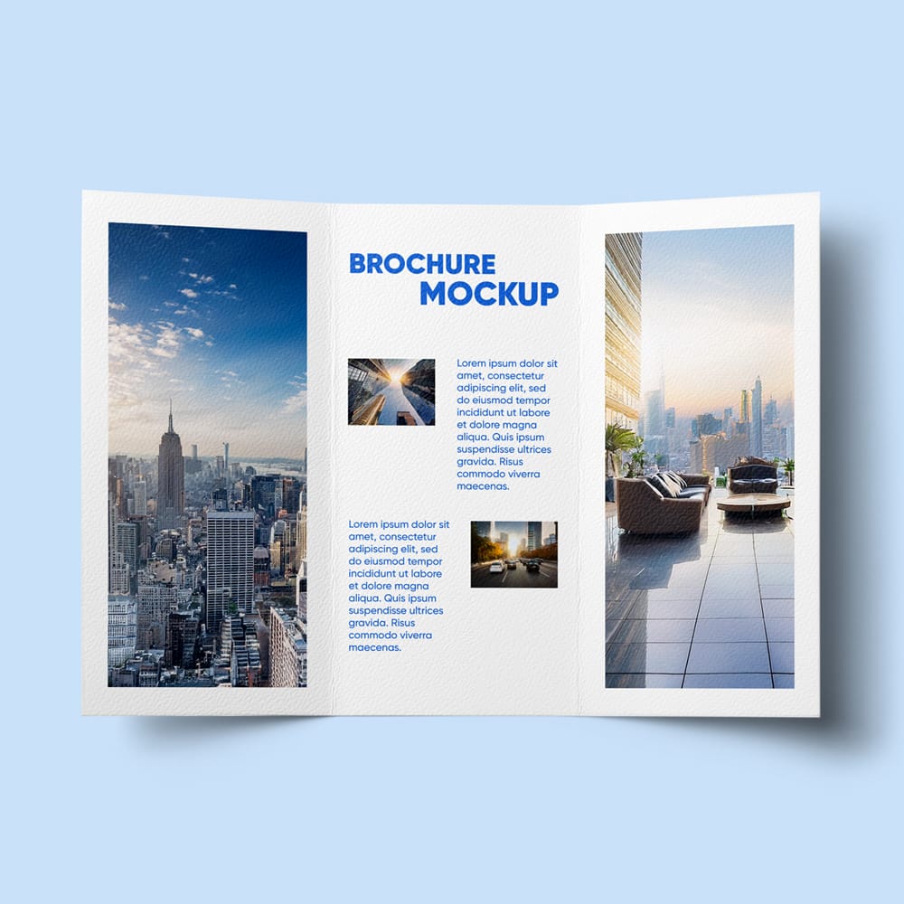 Free Trifold Stationery Brochure Mockup PSD