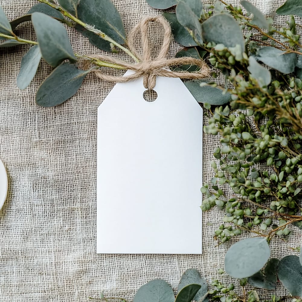 Free Tropical Label Tag Mockup PSD
