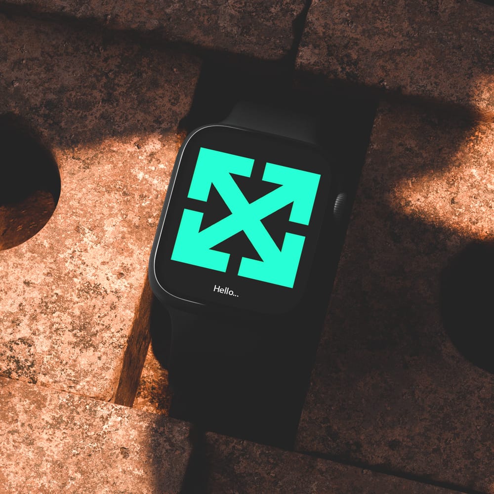 Free Urban Brick Apple Watch Mockup PSD