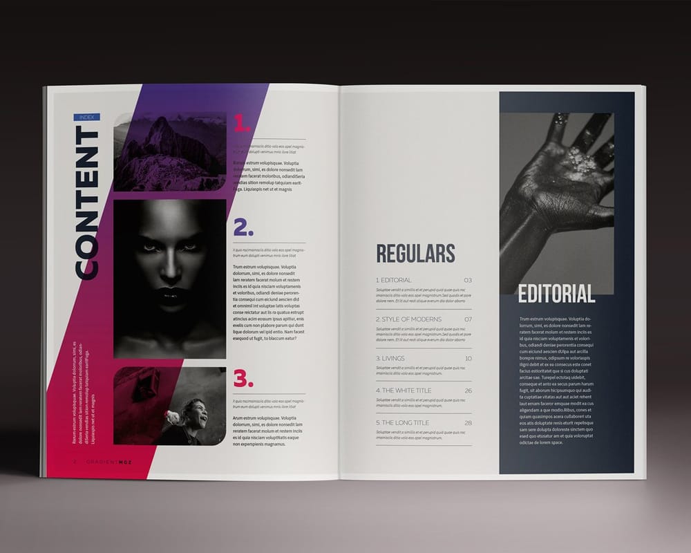 Gradient Magazine Indesign Template