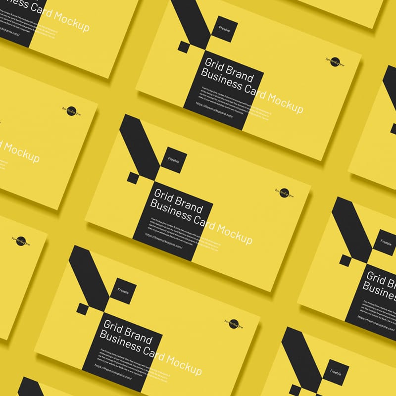 Grid Brand Business Card Mockup PSD