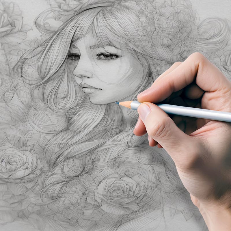 Hand Drawing Mockup PSD