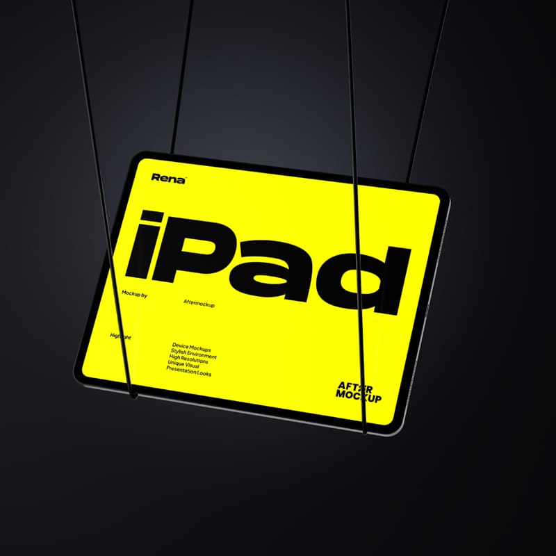 Hanging iPad Mockup PSD