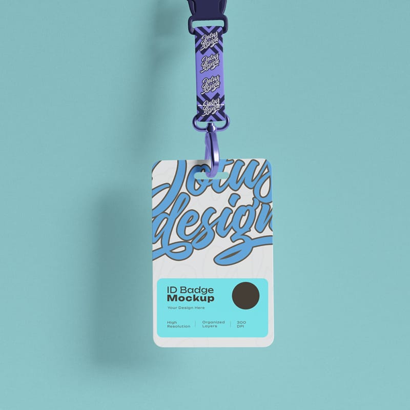 ID Card Badge Mockup PSD