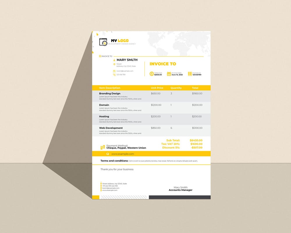 Indesign Invoice Layout