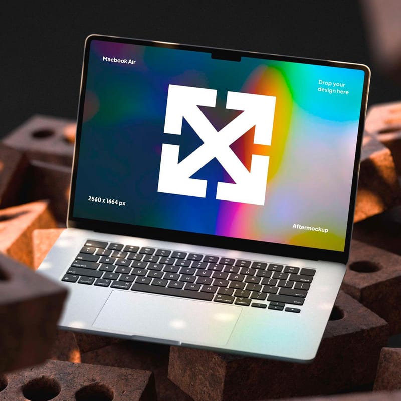 Industrial MacBook Air Mockup PSD