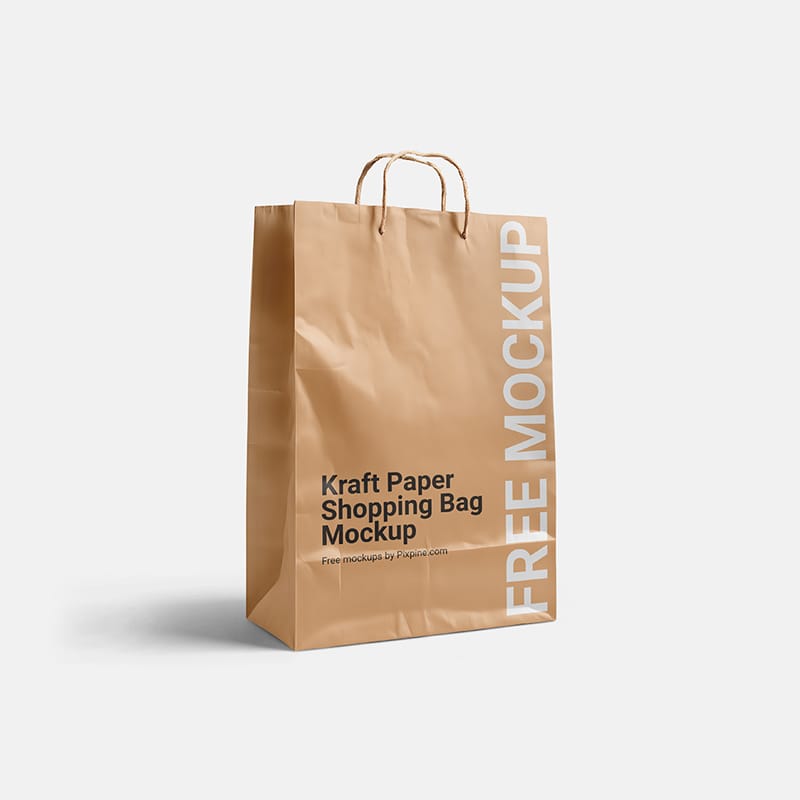 Large Kraft Paper Shopping Bag Mockup PSD
