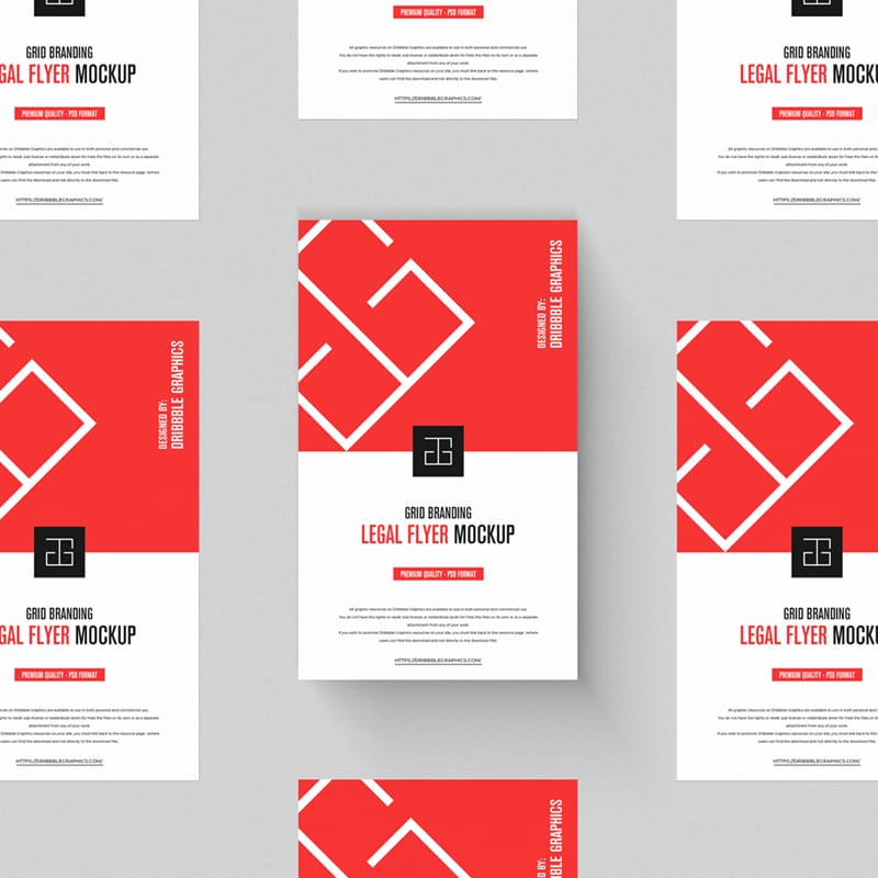 Legal Grid Branding Flyer Mockup PSD
