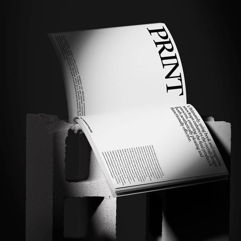 Magazine Mockup on Blocks PSD