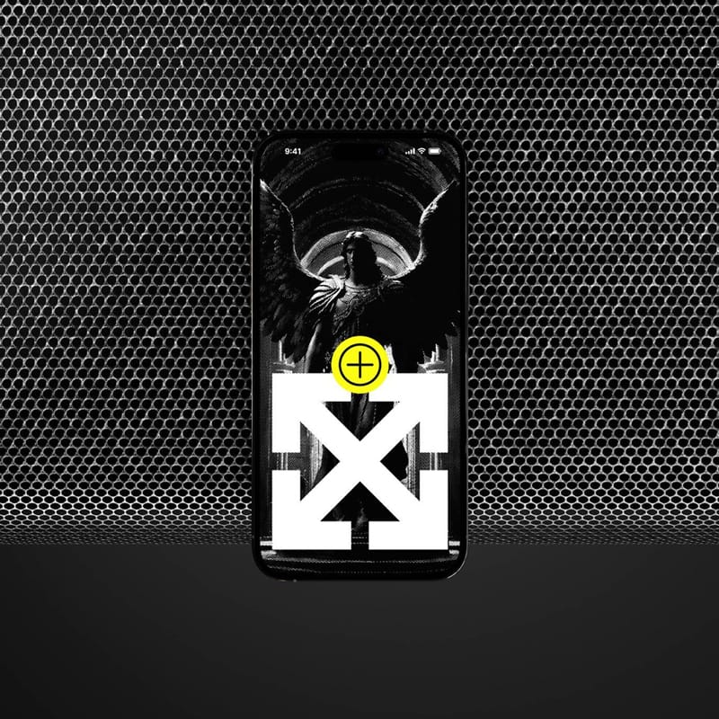 Metal Mesh iPhone Mockup PSD