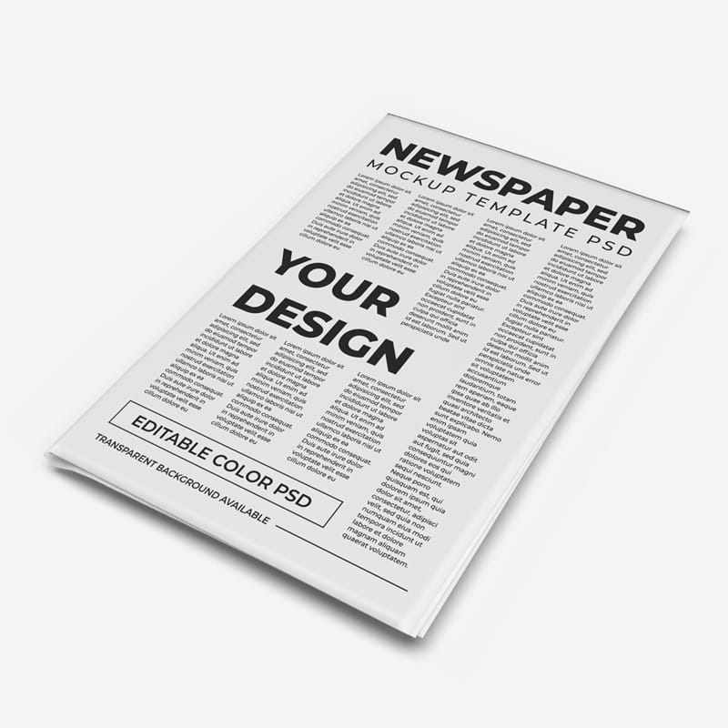 Newspaper Mockup Template Set PSD