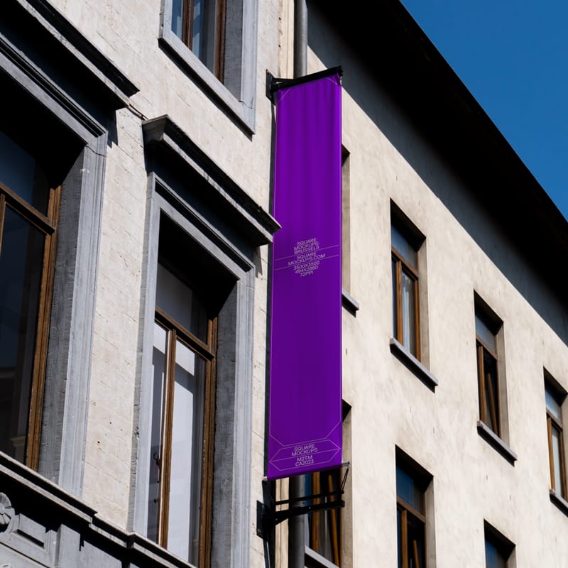 Outdoor Advertising Banner Mockup PSD