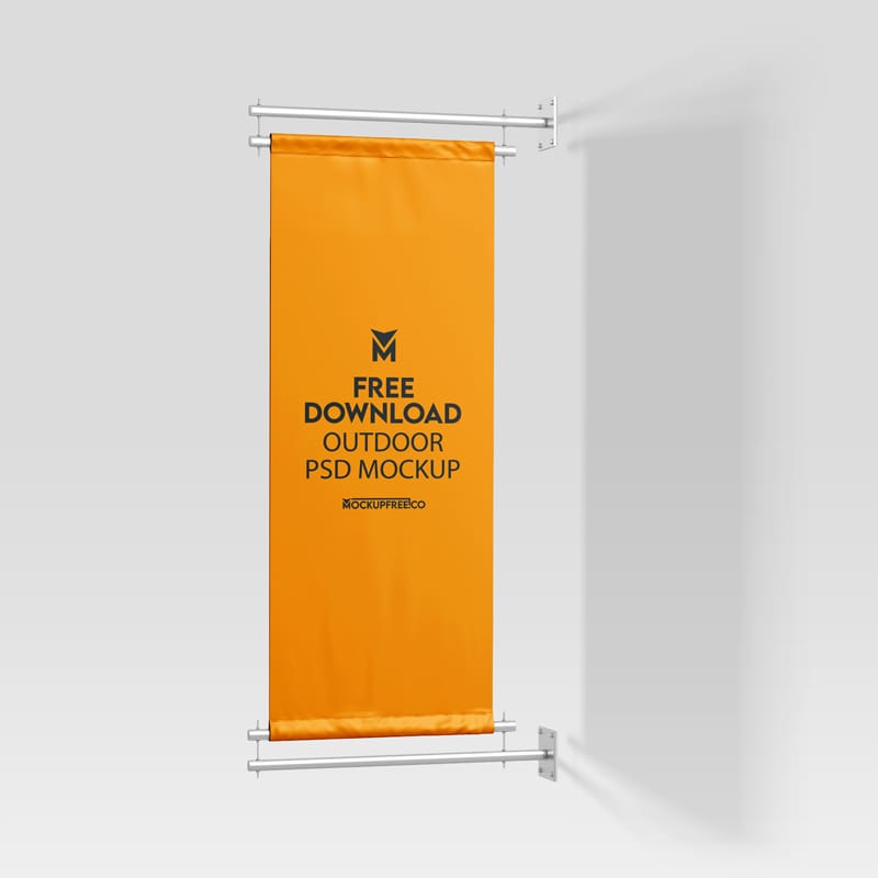 Outdoor Cloth Banner Mockup PSD