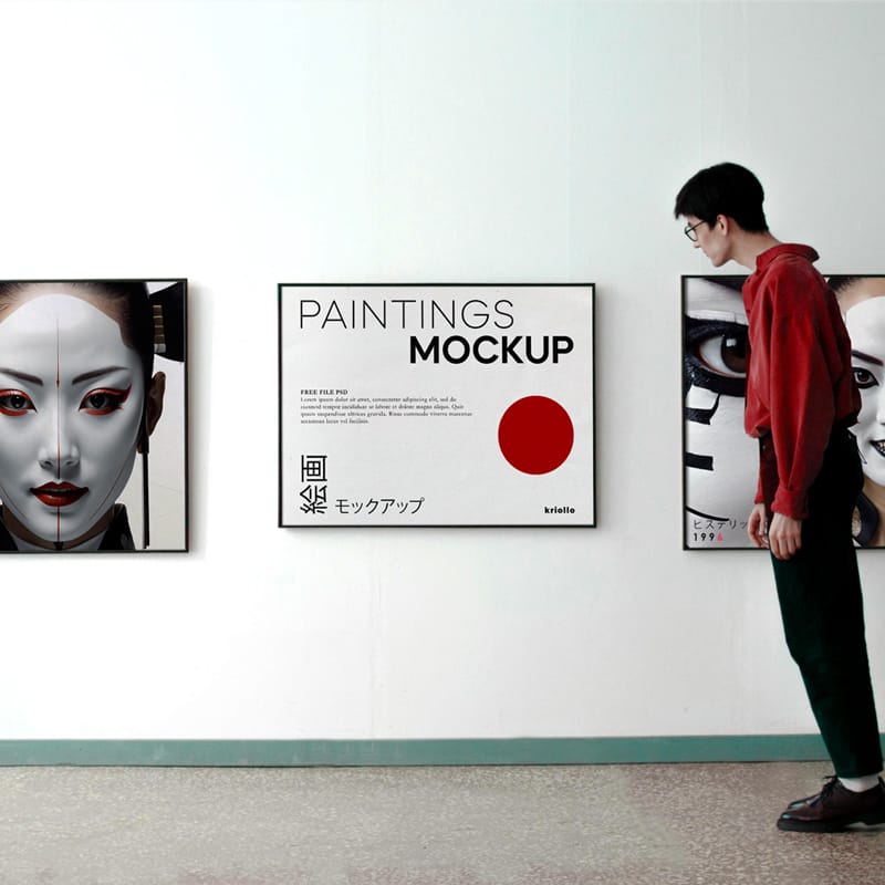 Painting Poster Mockup PSD