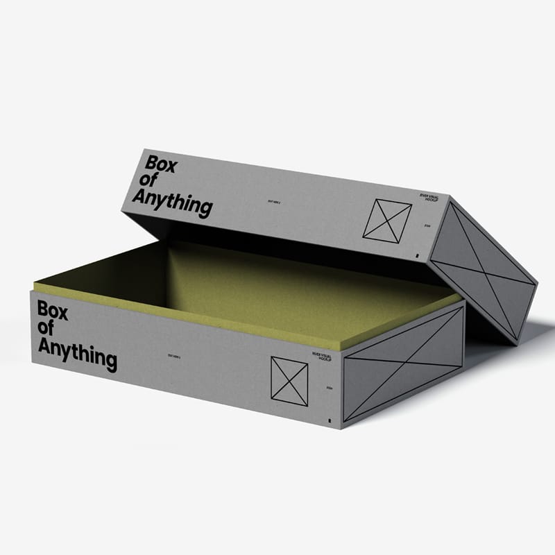 Paper Box With Lid Mockup PSD