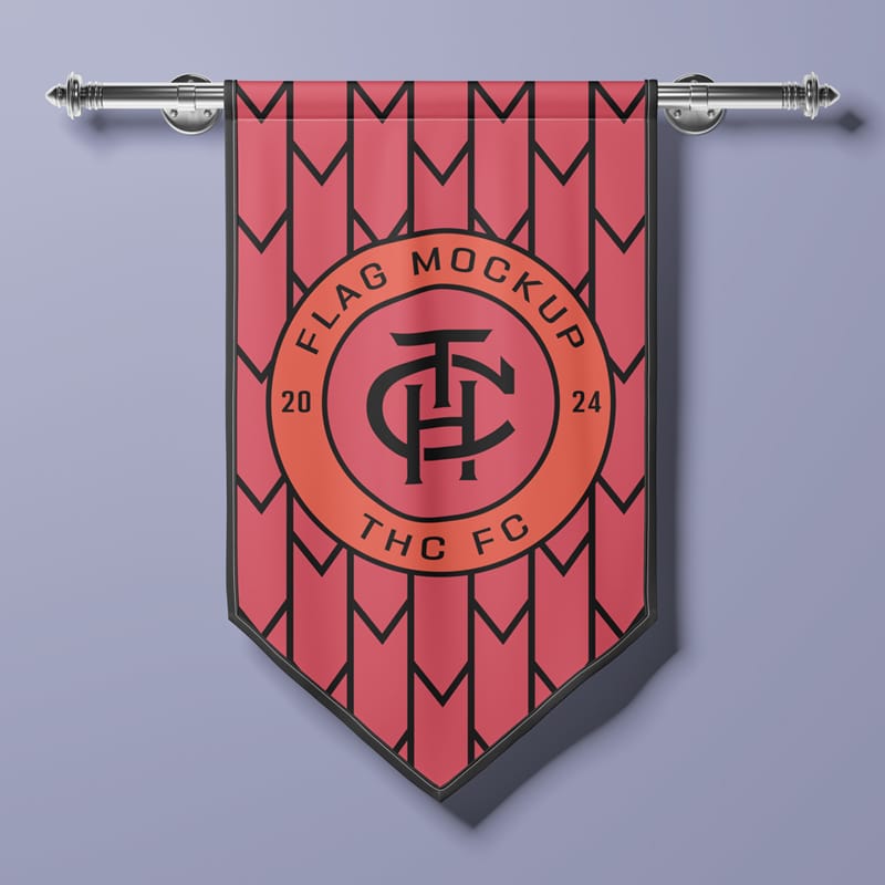 Pennant Flag Mockup PSD