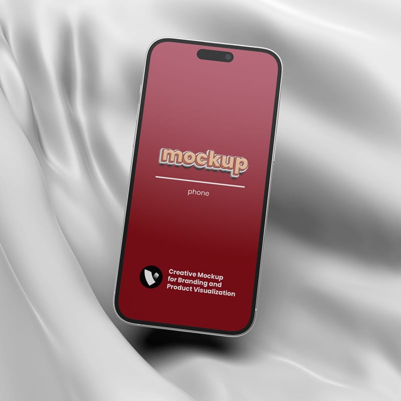 Phone Mockup on the Fabric PSD