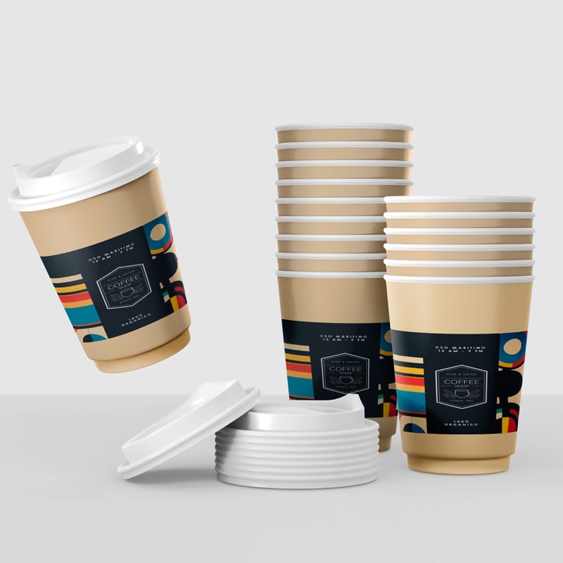 Photorealistic Paper Cup Mockup PSD