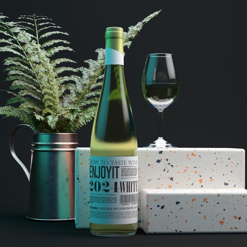 Photorealistic Wine Bottle Mockup PSD