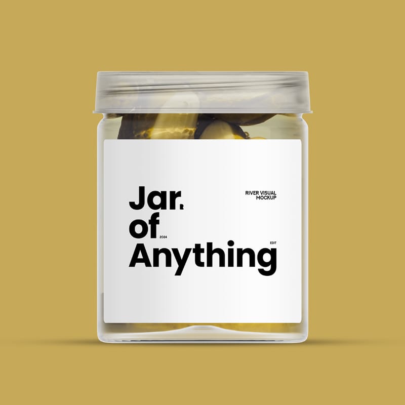 Plastic Jar Clear Mockup PSD