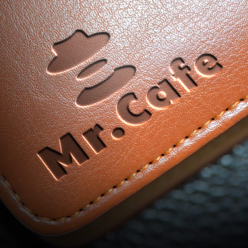 Pressed Leather Logo Mockup PSD