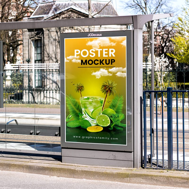 Realistic Advertisement Poster Mockup PSD