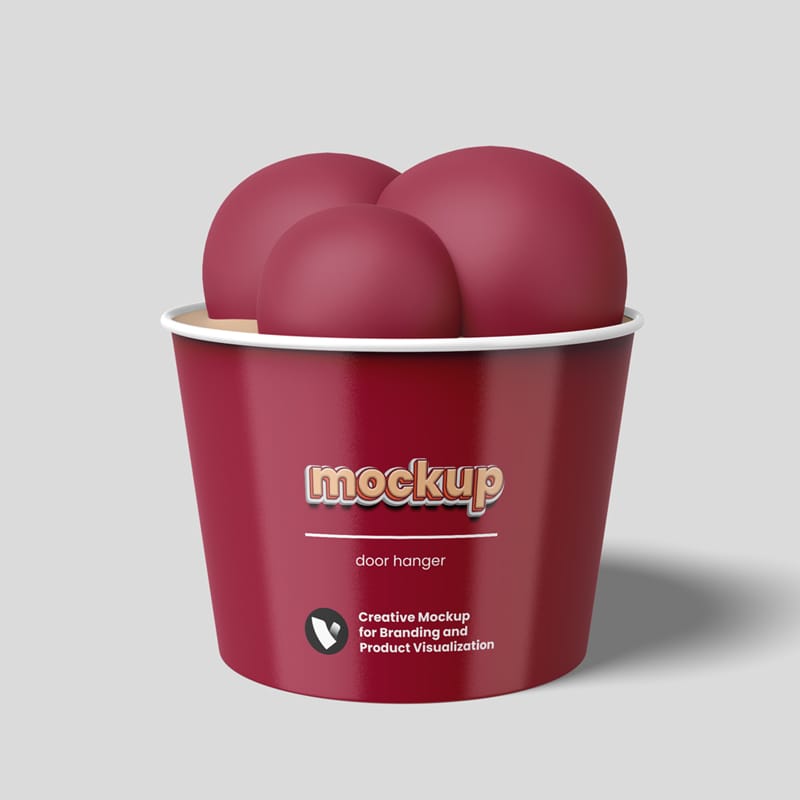 Realistic Ice Cream Cup Mockup PSD