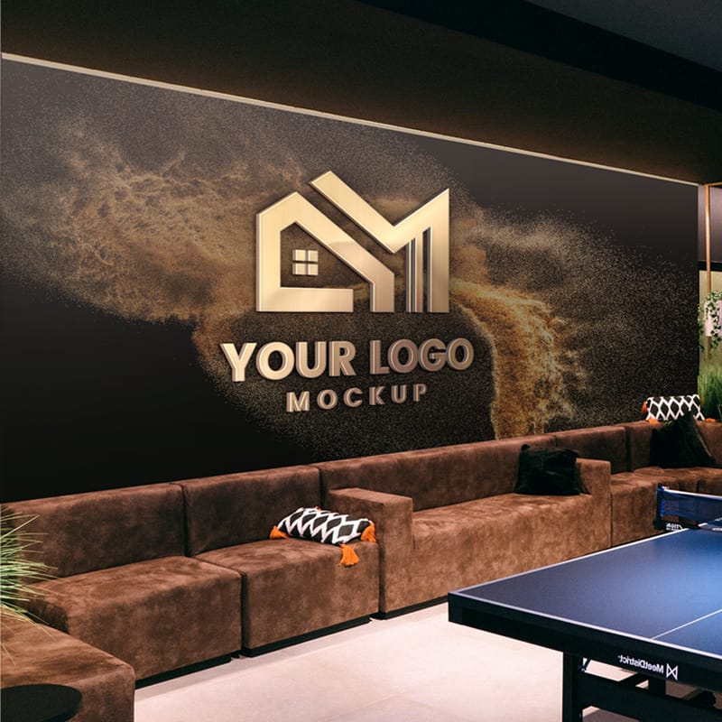 Realistic Modern Office Logo Mockup PSD