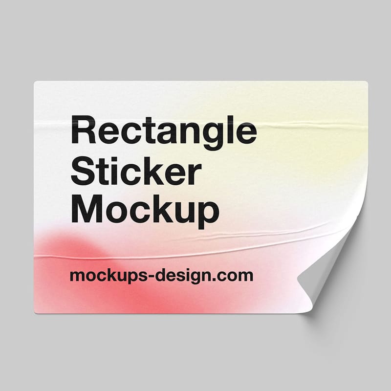 Rectangle Sticker Mockups PSD