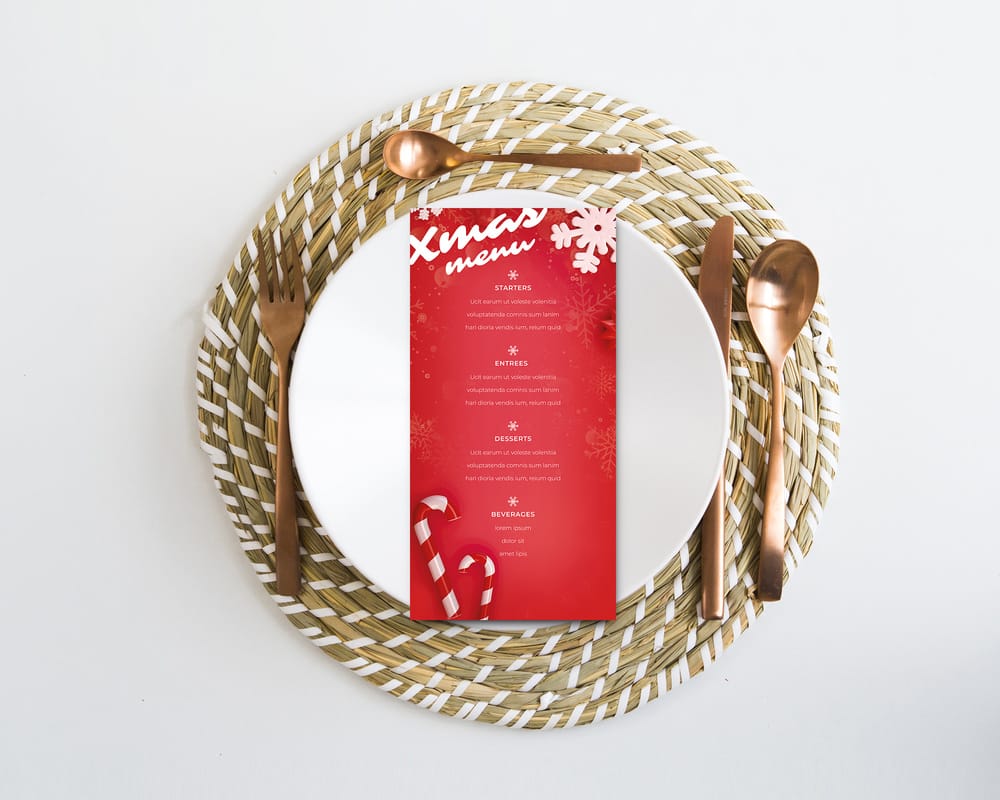 Red Christmas Menu Template