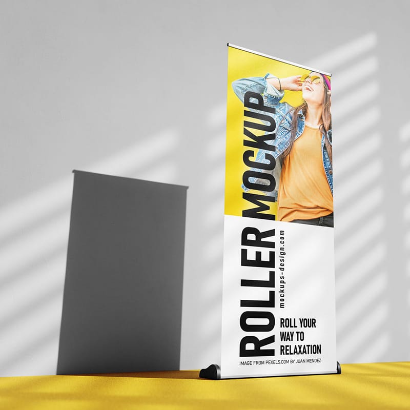 Roller Banner Mockup PSD