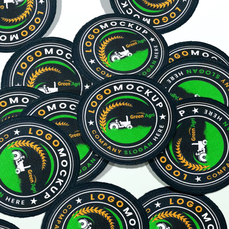 Round Stickers Logo Mockup PSD