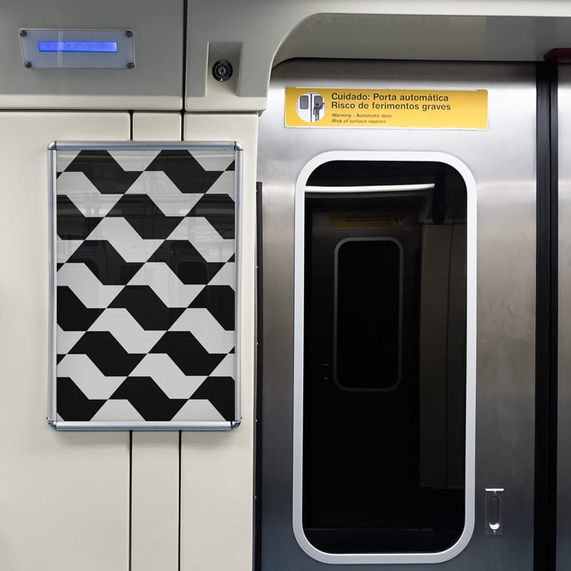 Sign in the Subway Car Mockup PSD