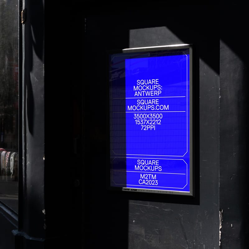 Square Frame Poster Mockup PSD