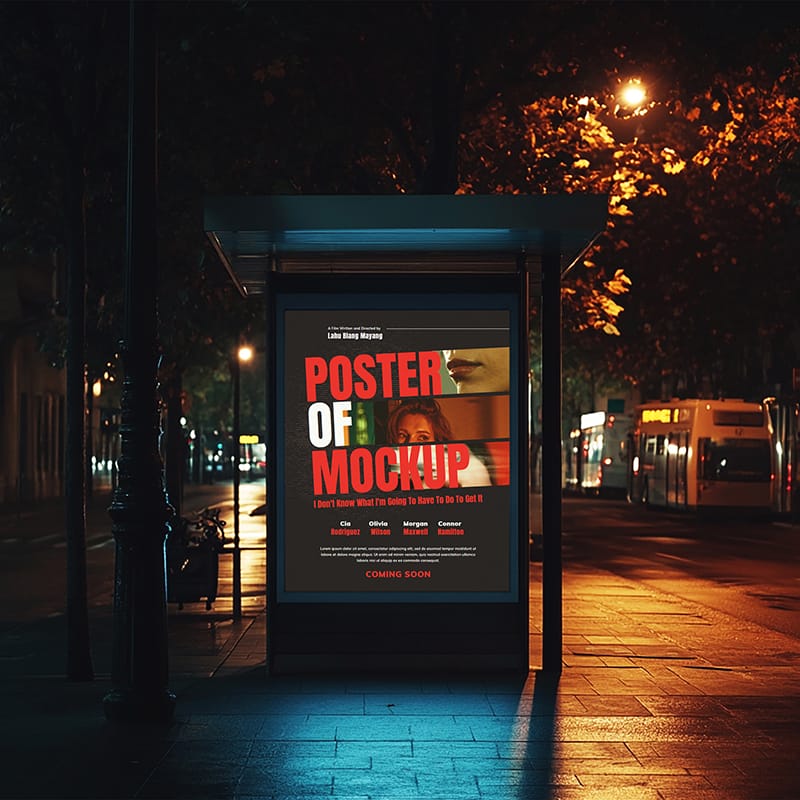 Stop Bus Poster Mockup PSD