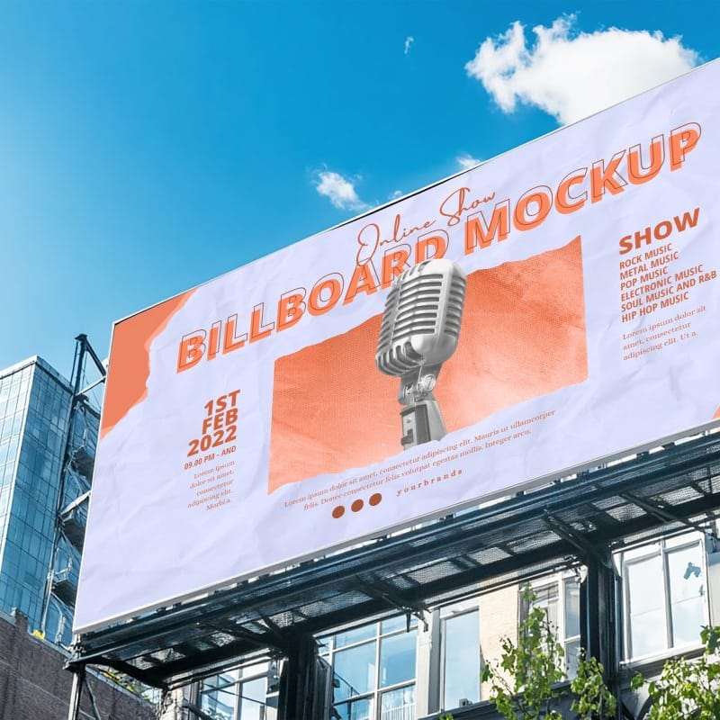 Street City Billboard Mockup PSD